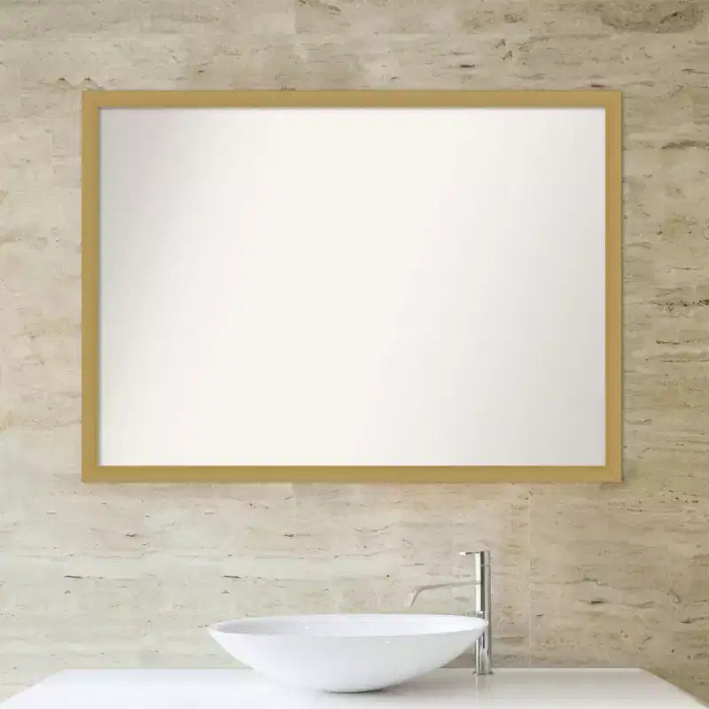 Miroir mural de salle de bain étroit sans biseaux