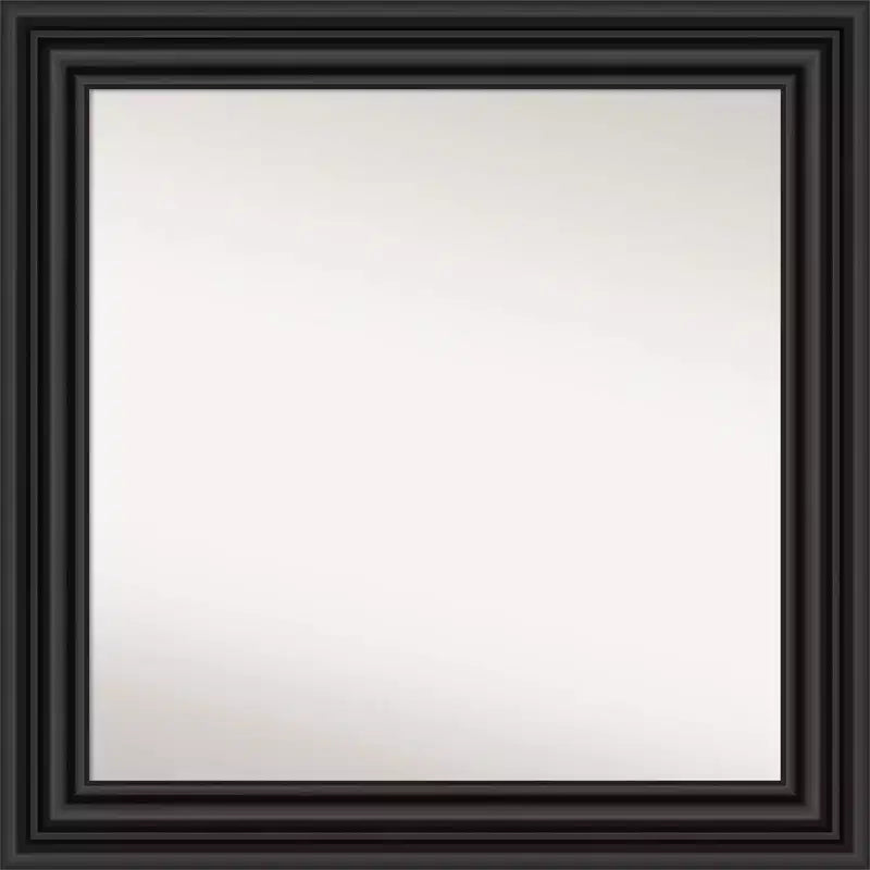 32" x 32" Non-Beveled Colonial Bathroom Wall Mirror Black - Amanti Art: Square Wall Mount Modern Style