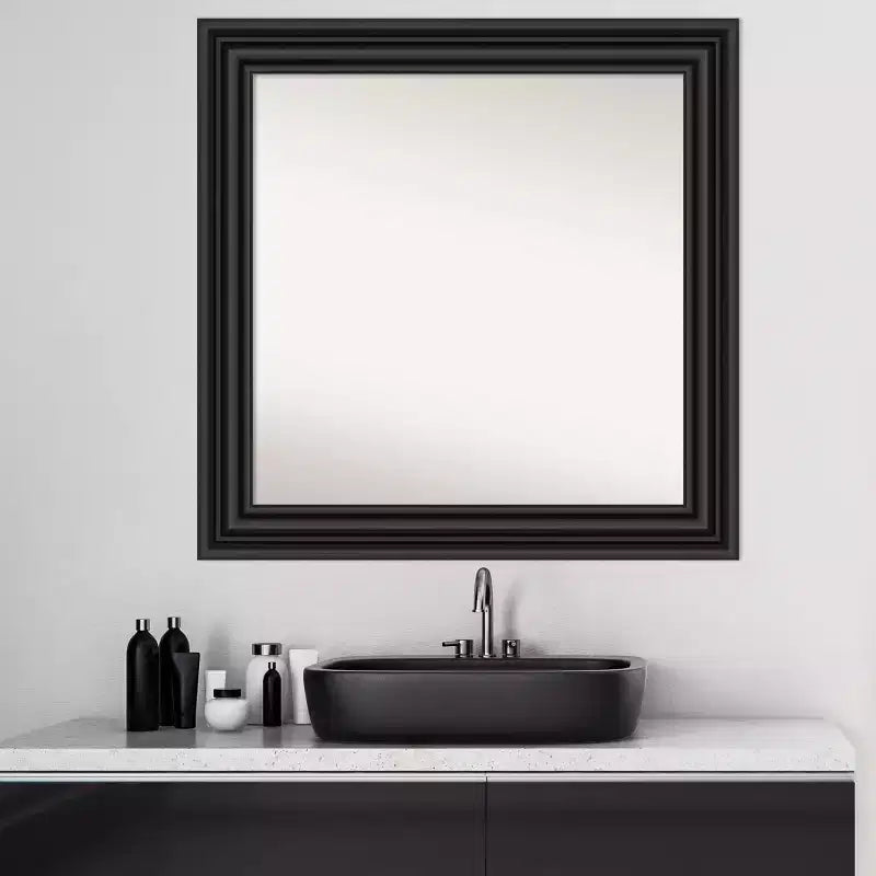 Miroir mural de salle de bain de style colonial sans bords biseautés