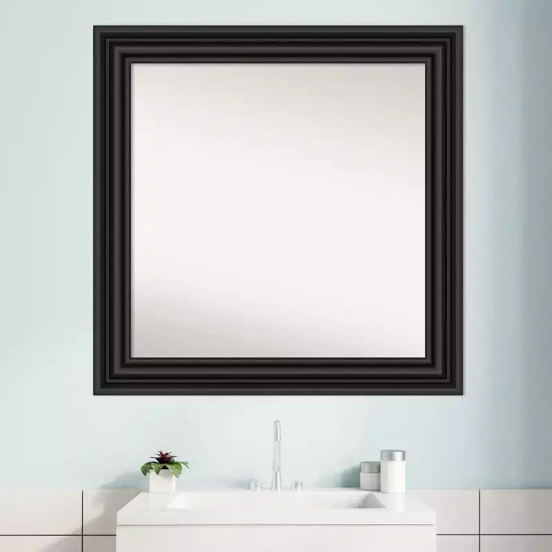 Miroir mural de salle de bain de style colonial sans bords biseautés