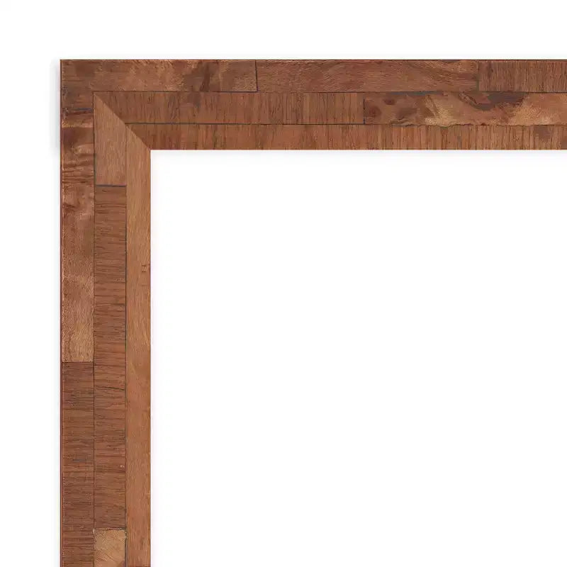 Miroir mural en bois de hickory clair non biseauté