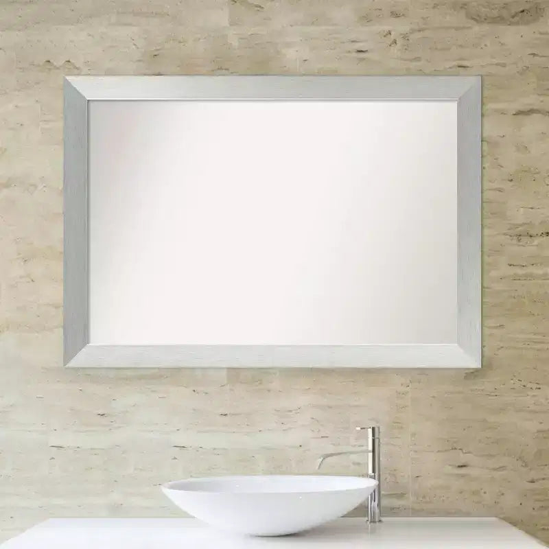 Miroir de salle de bain mural en bois, sans bords biseautés
