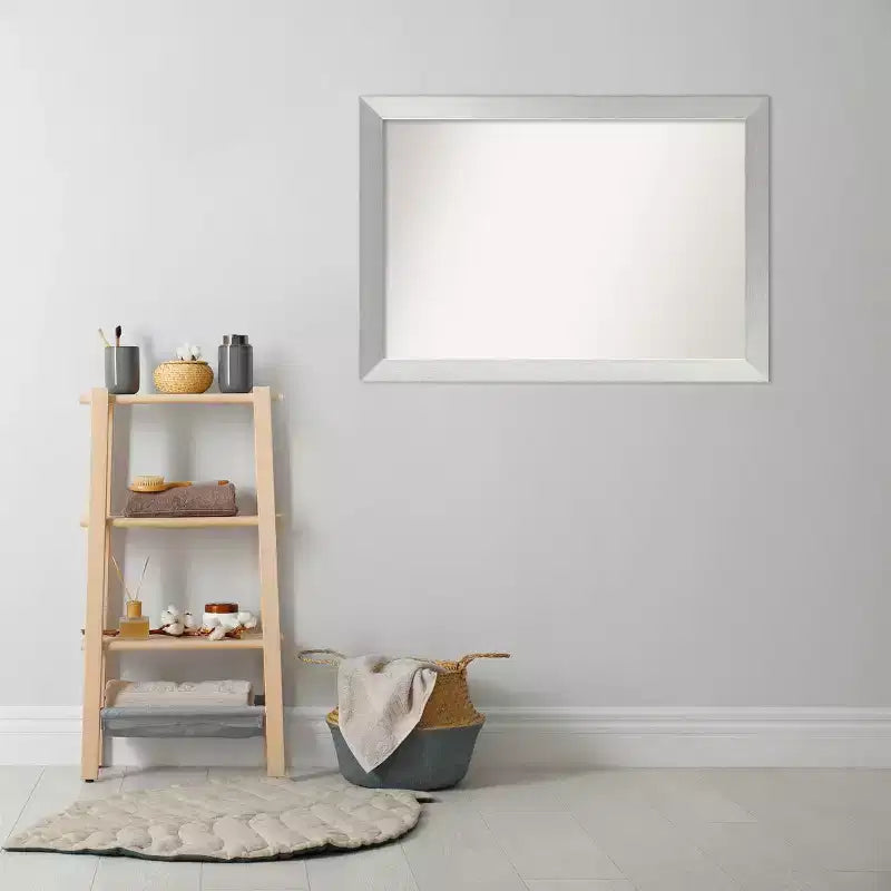 Miroir de salle de bain mural en bois, sans bords biseautés