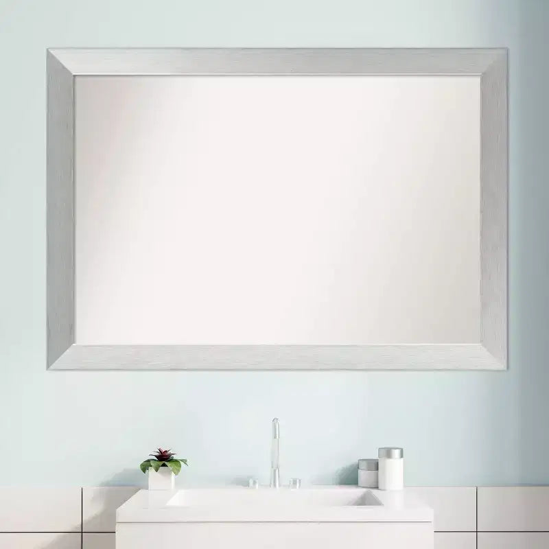 Miroir de salle de bain mural en bois, sans bords biseautés