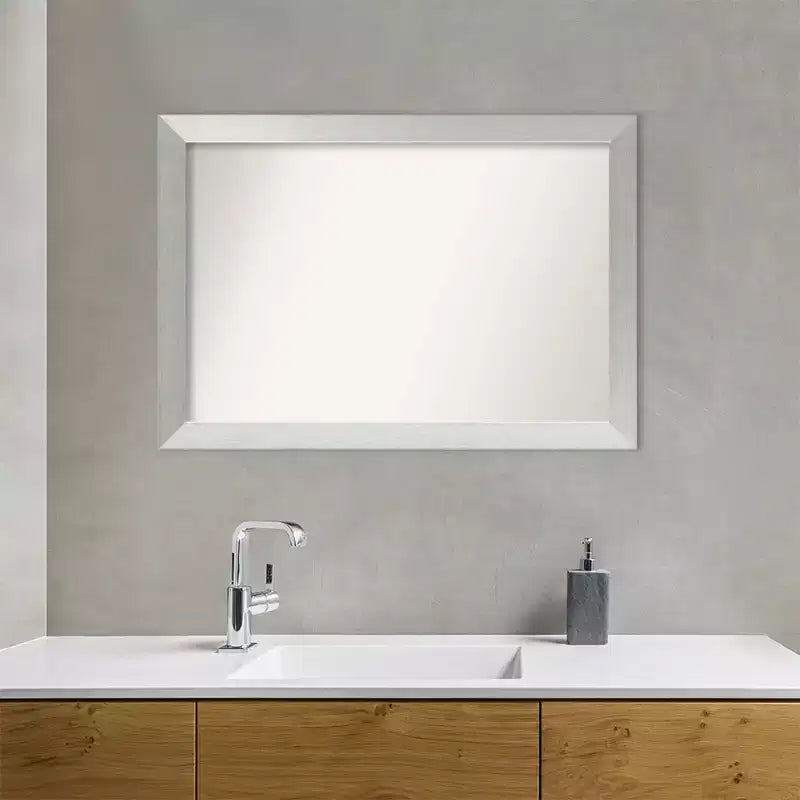 Miroir de salle de bain mural en bois, sans bords biseautés