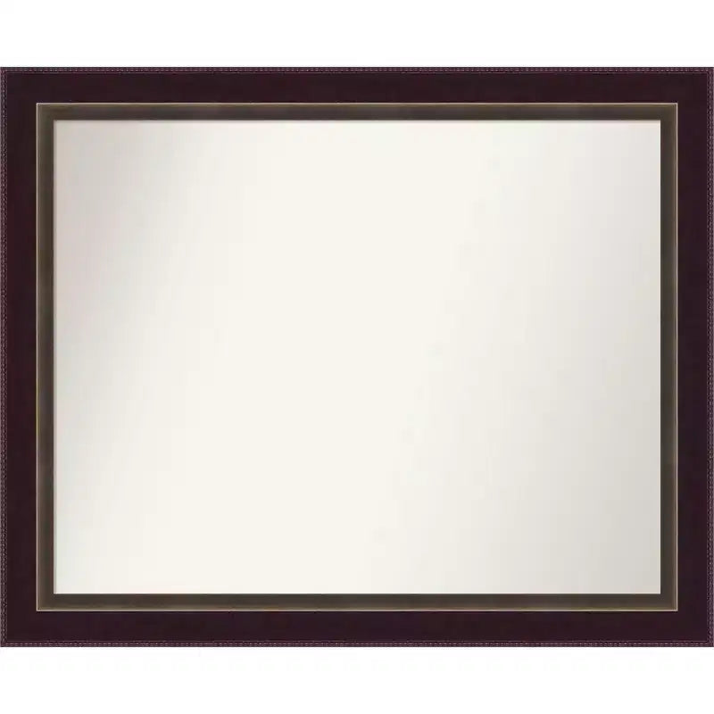 32" x 26" Signore Bronze Wood Wall Mirror: Amanti Art Rectangular Modern Decor No Assembly Required