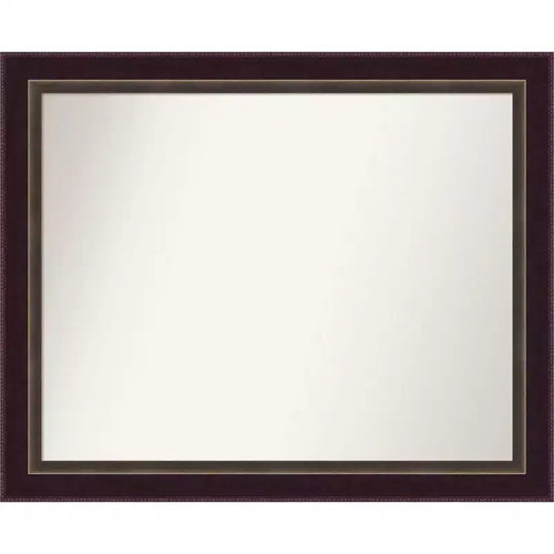 32" x 26" Signore Bronze Wood Wall Mirror: Amanti Art Rectangular Modern Decor No Assembly Required