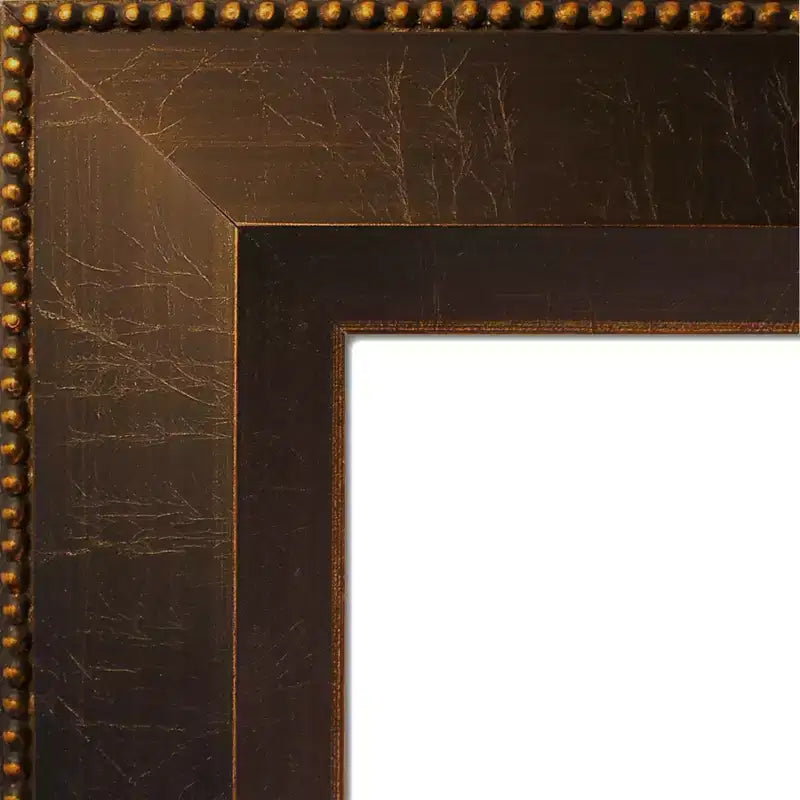 Miroir mural en bronze et bois