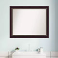 Miroir mural en bronze et bois