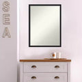Miroir mural en bois noir sans biseaux