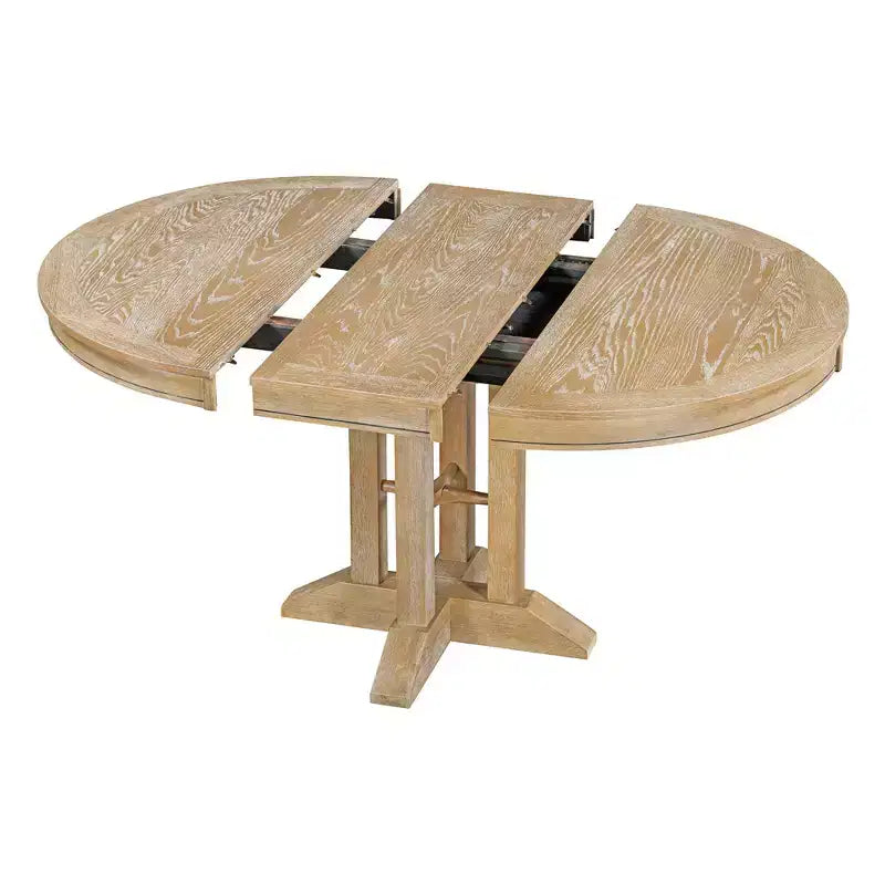 Table à manger ronde extensible de style ferme