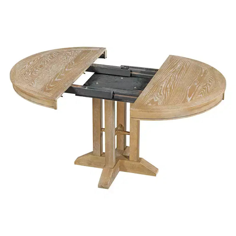 Table à manger ronde extensible de style ferme