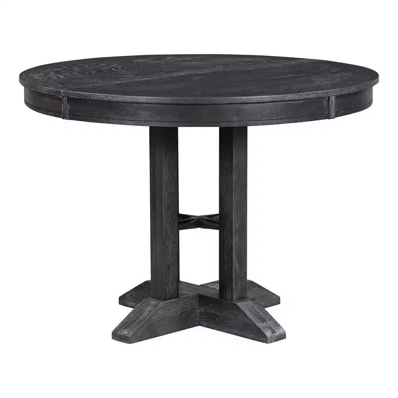 Table à manger ronde extensible de style ferme