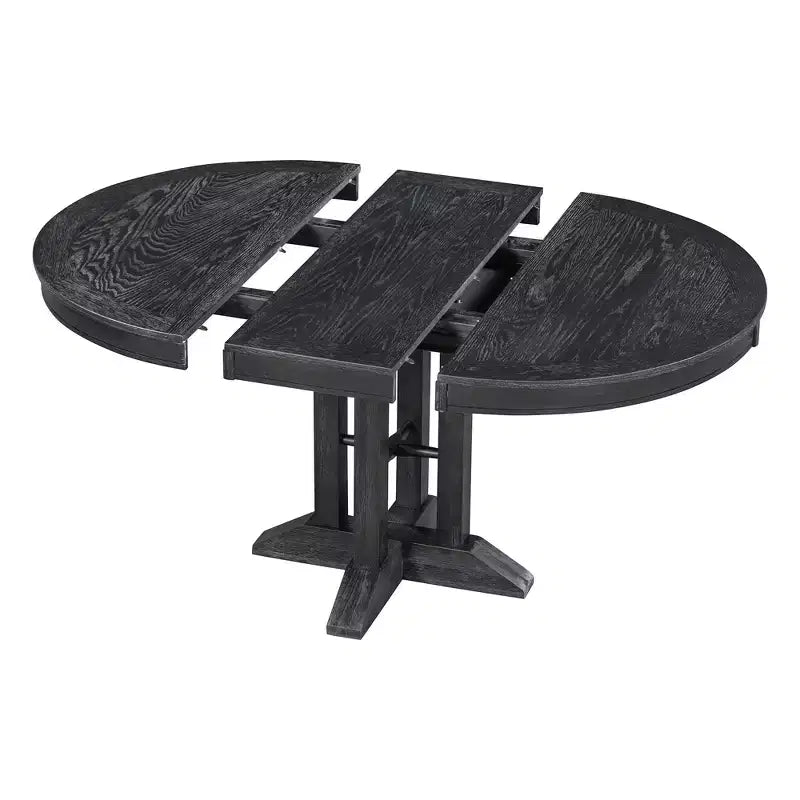 Table à manger ronde extensible de style ferme