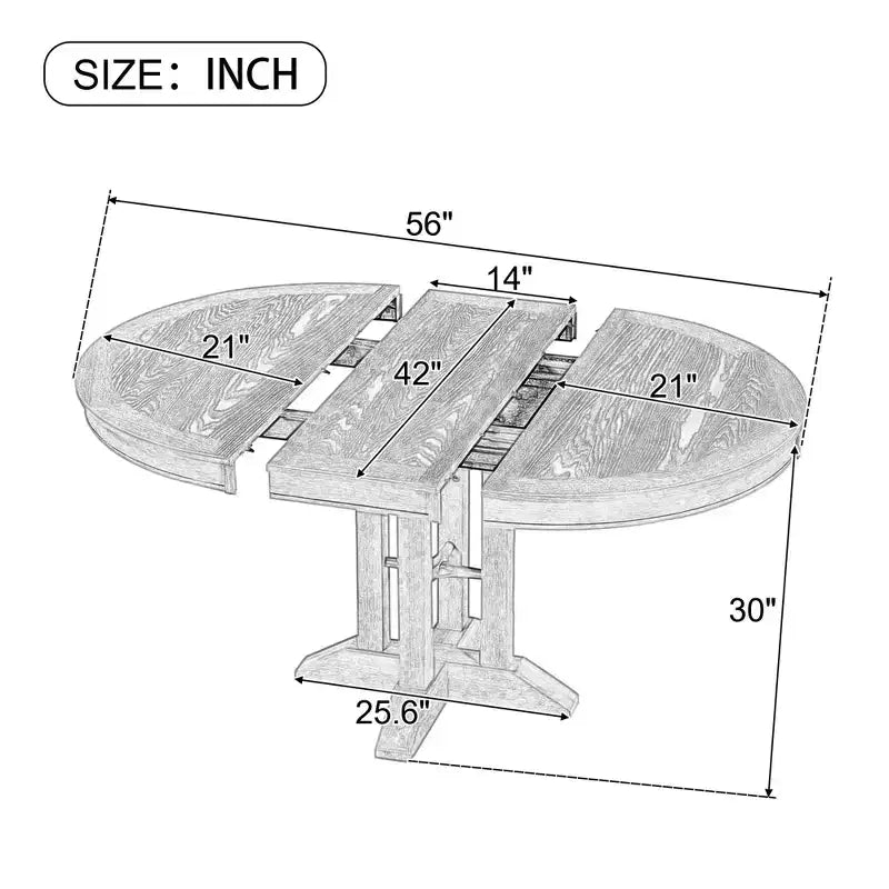 Table à manger ronde extensible de style ferme