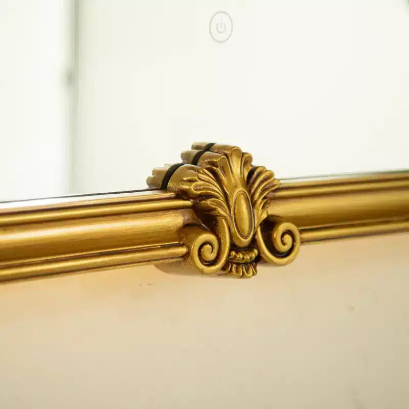 Miroir mural décoratif baroque revival en similicuir irrégulier