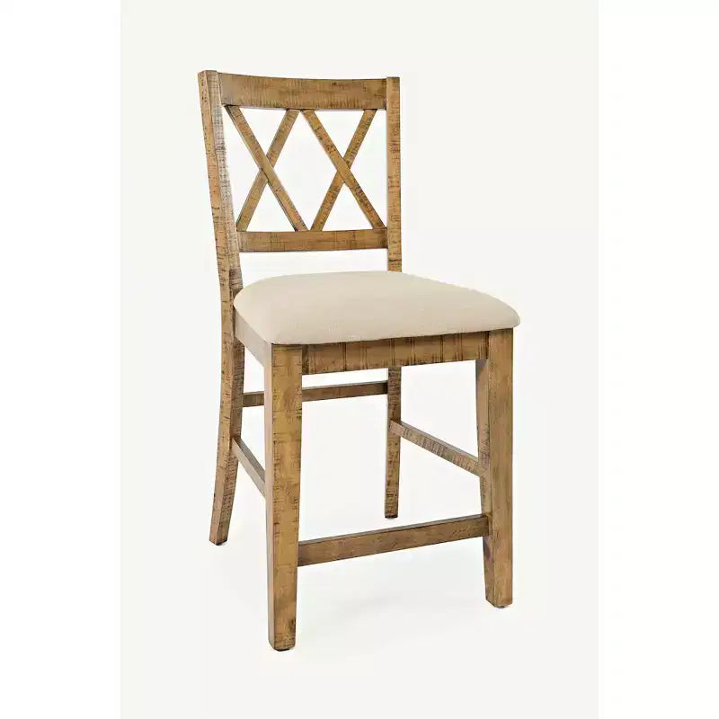 Tabourets de bar rembourrés en bois massif, style ferme rustique