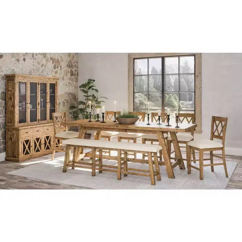 Tabourets de bar rembourrés en bois massif, style ferme rustique