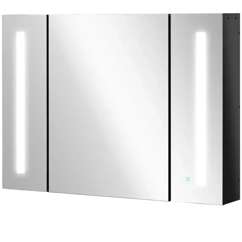 LED Lighted Medicine Cabinet with Mirror 35.5W x 25.5H Wall Mounted Bathroom Cabinet with 3 Cupboards Memory Function USB Charge