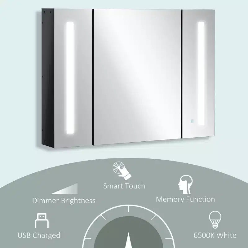 Armoire de toilette à miroir avec éclairage LED