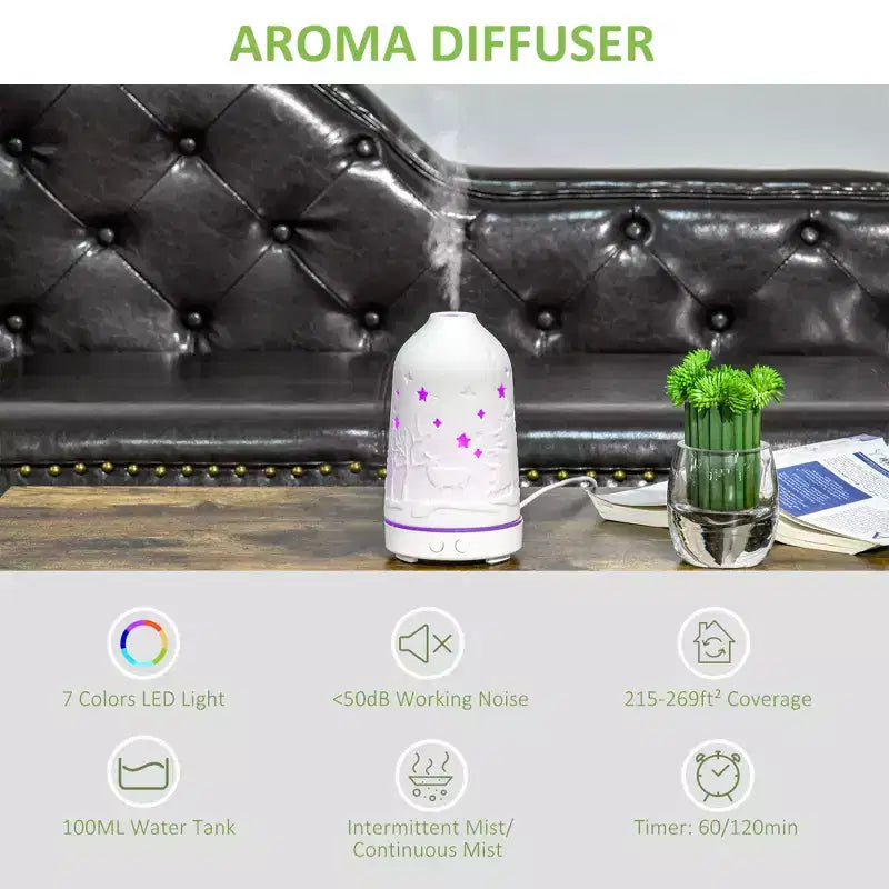 Diffuseur d'arômes ultrasonique, humidificateur d'huiles essentielles