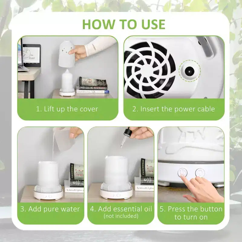 Diffuseur d'arômes ultrasonique, humidificateur d'huiles essentielles