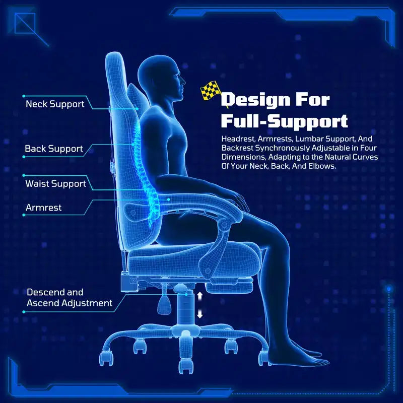 Chaise de jeu ergonomique basique