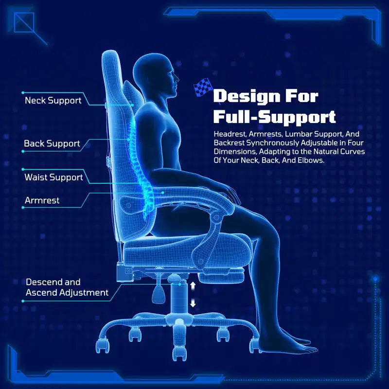 Chaise de jeu ergonomique basique