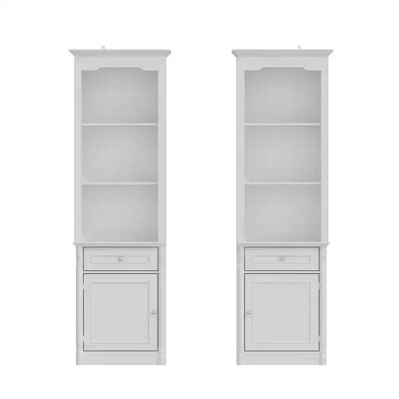 Ensemble de meubles de rangement hauts, vitrine à côté de la cheminée