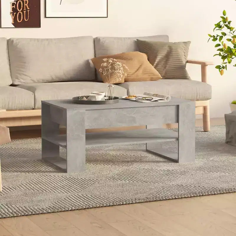 Table basse en bois composite noir de taille moyenne