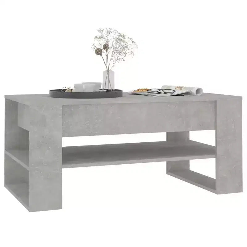Table basse en bois composite noir de taille moyenne