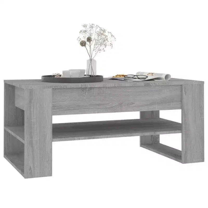 Table basse en bois composite noir de taille moyenne