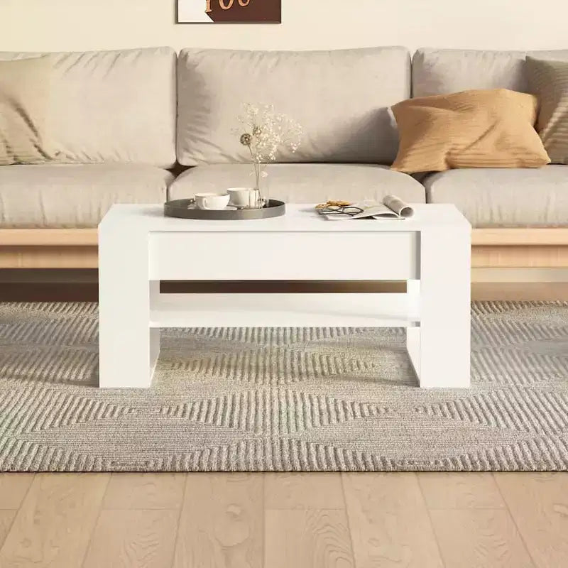 Table basse en bois composite noir de taille moyenne