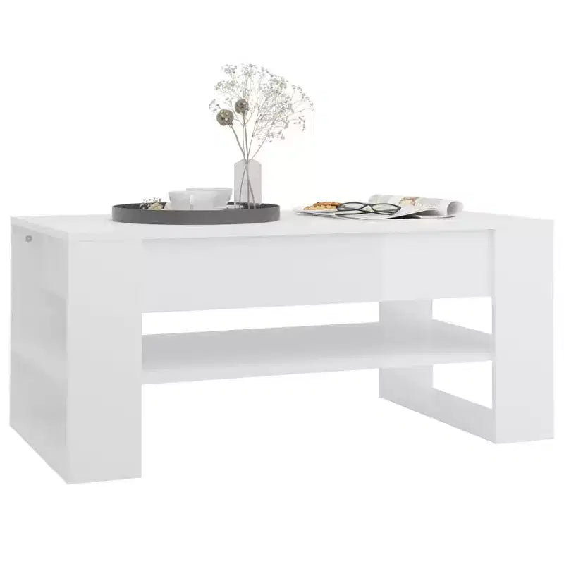 Table basse en bois composite noir de taille moyenne