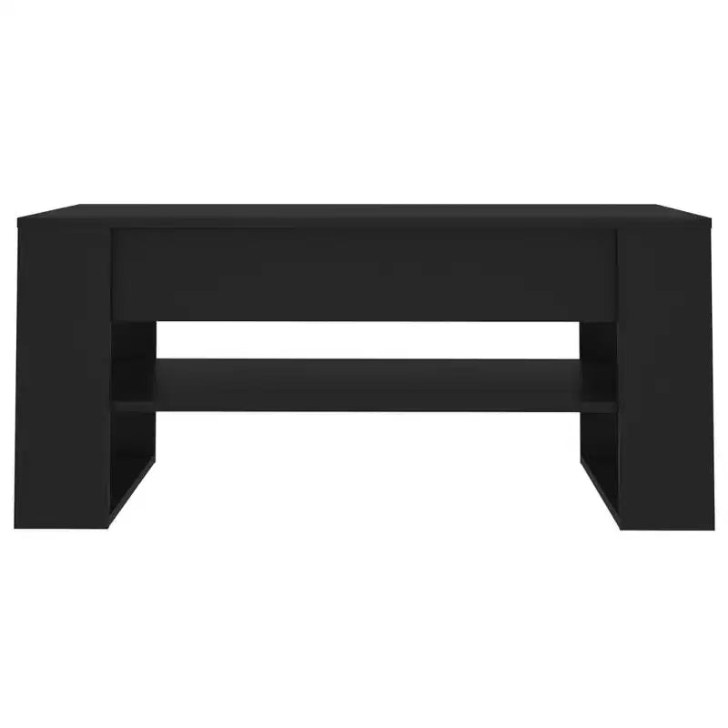 Table basse en bois composite noir de taille moyenne