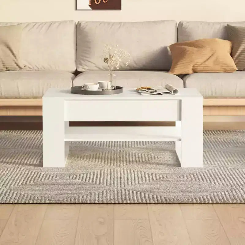 Table basse en bois composite noir de taille moyenne