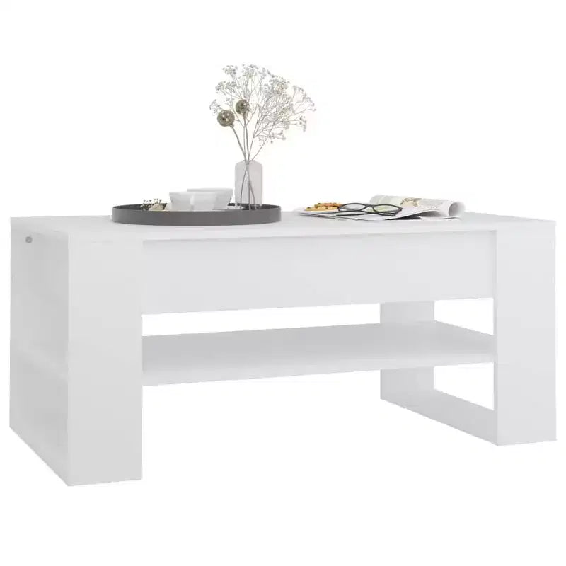 Table basse en bois composite noir de taille moyenne