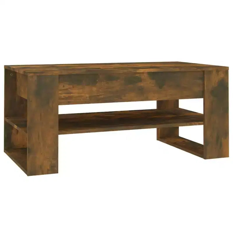 Table basse en bois composite noir de taille moyenne