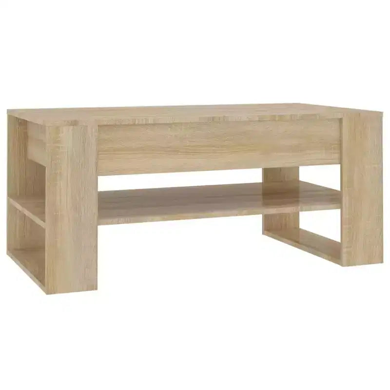 Table basse en bois composite noir de taille moyenne