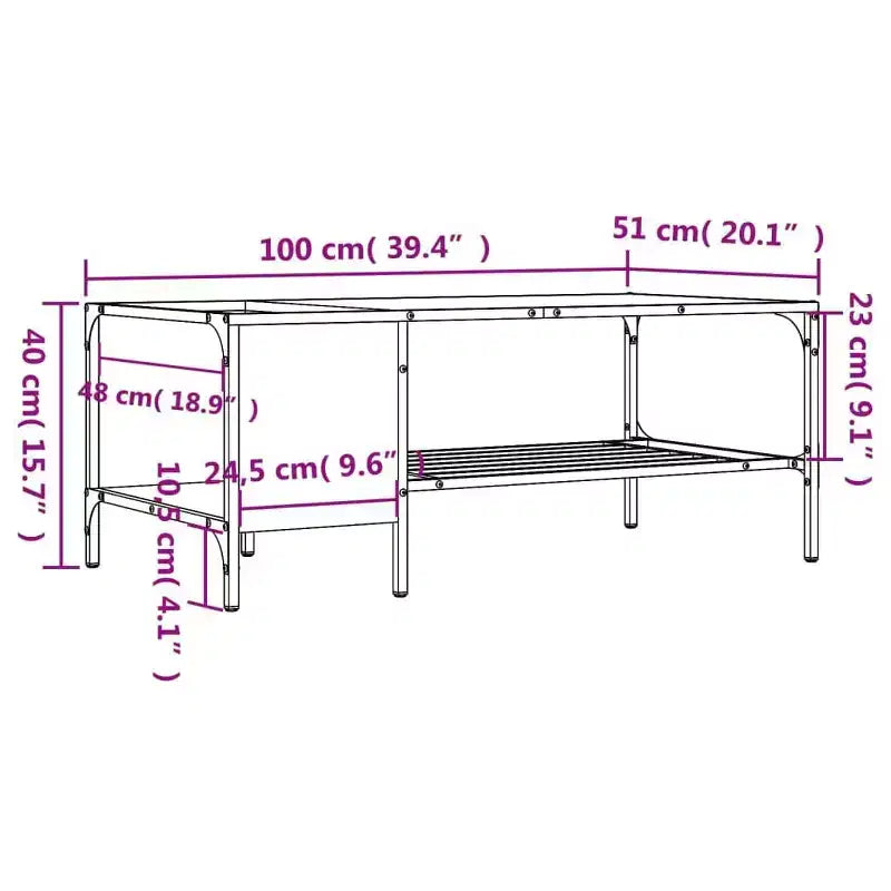 Table basse/bout de canapé/meuble/bois manufacturé avec étagères