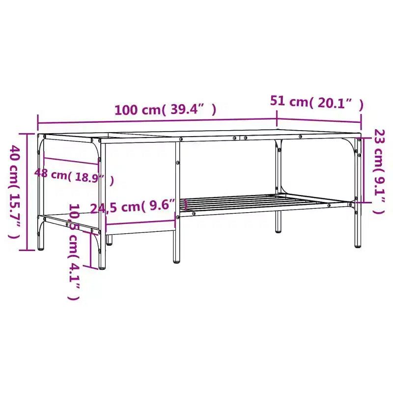 Table basse/bout de canapé/meuble/bois manufacturé avec étagères