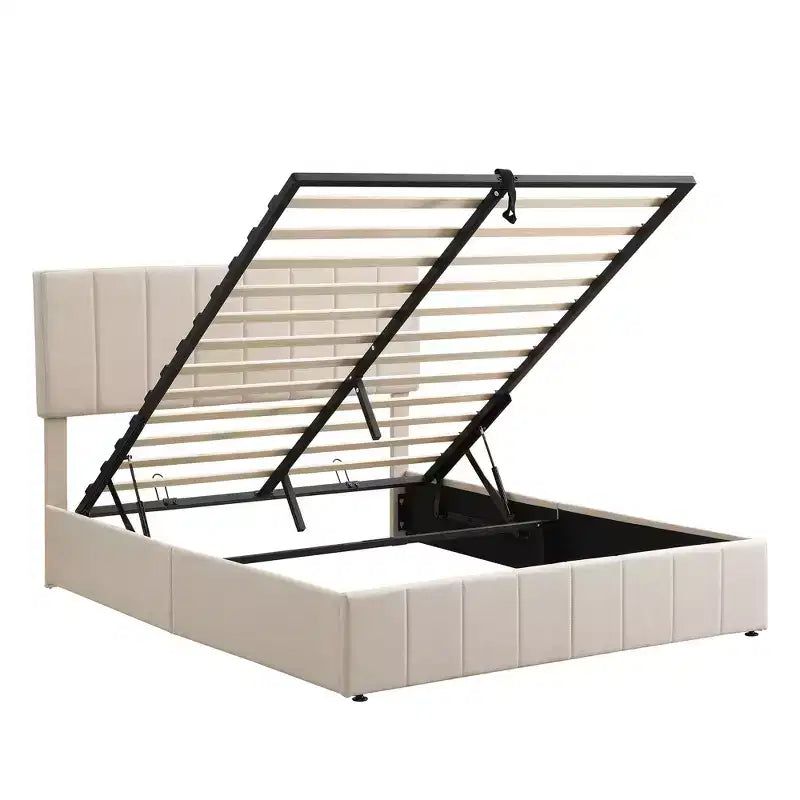 Lit plateforme rembourré Queen size