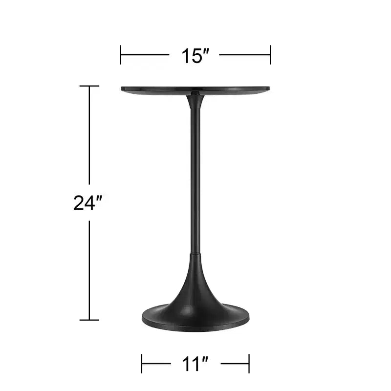 Table d'appoint avec plateau en marbre noir
