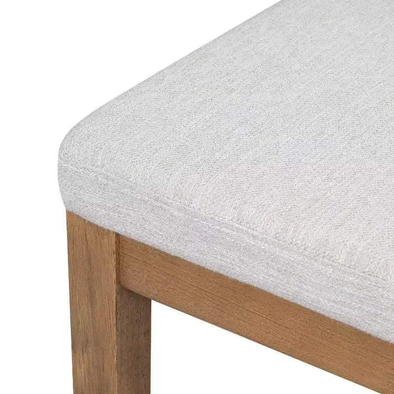 Tabouret de bar en rotin tressé et hévéa avec coussin