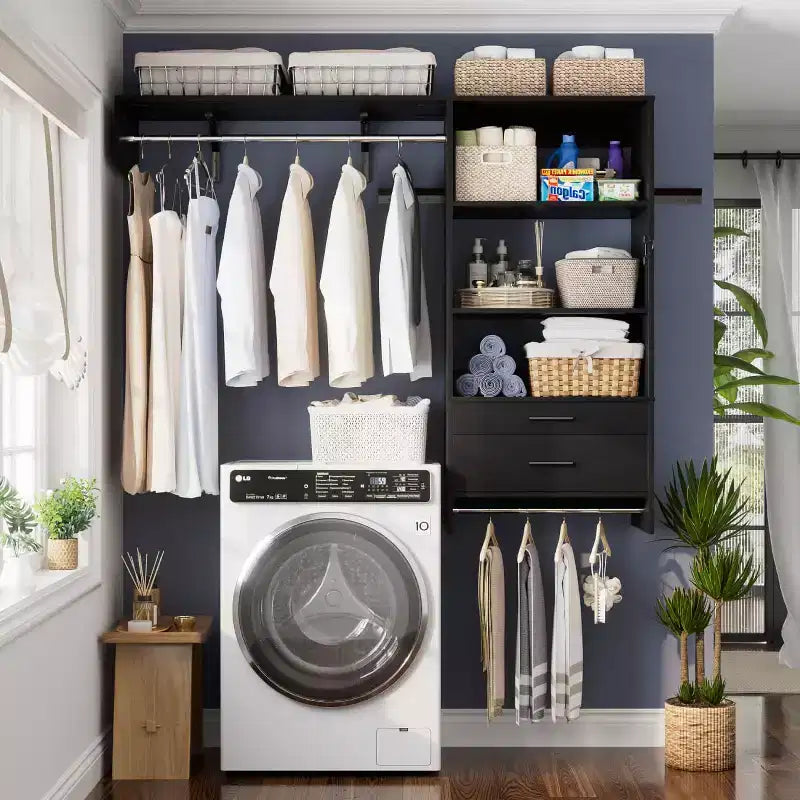 Système de rangement de placard avec tiroirs en bois