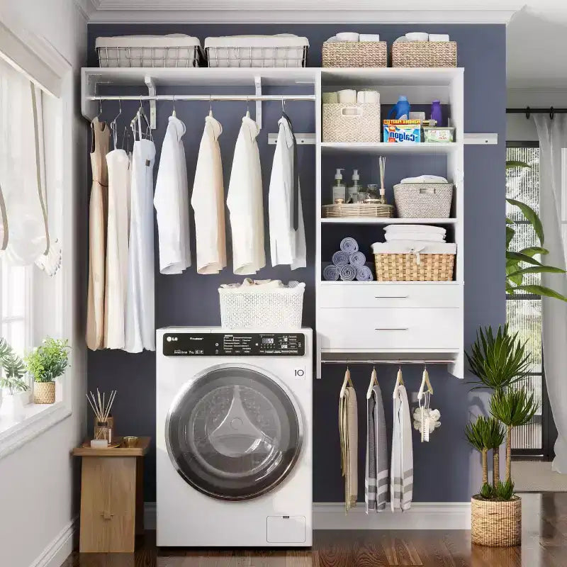 Système de rangement de placard avec tiroirs en bois