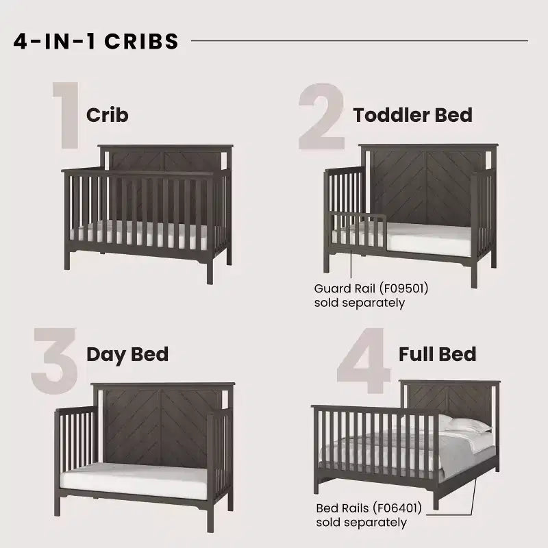 Lit bébé multifonctionnel quatre-en-un