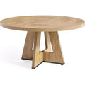 Round Dining Table Suitable for 4-6 People 47-inch Tabletop with a Wooden Base Ideal for the Dining Room Kitchen and Living Room