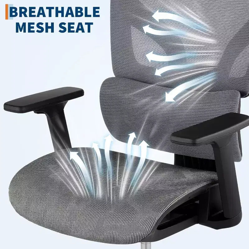 Chaise de bureau ergonomique en maille à dossier haut