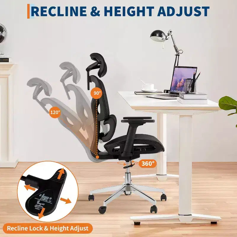 Chaise de bureau ergonomique en maille à dossier haut